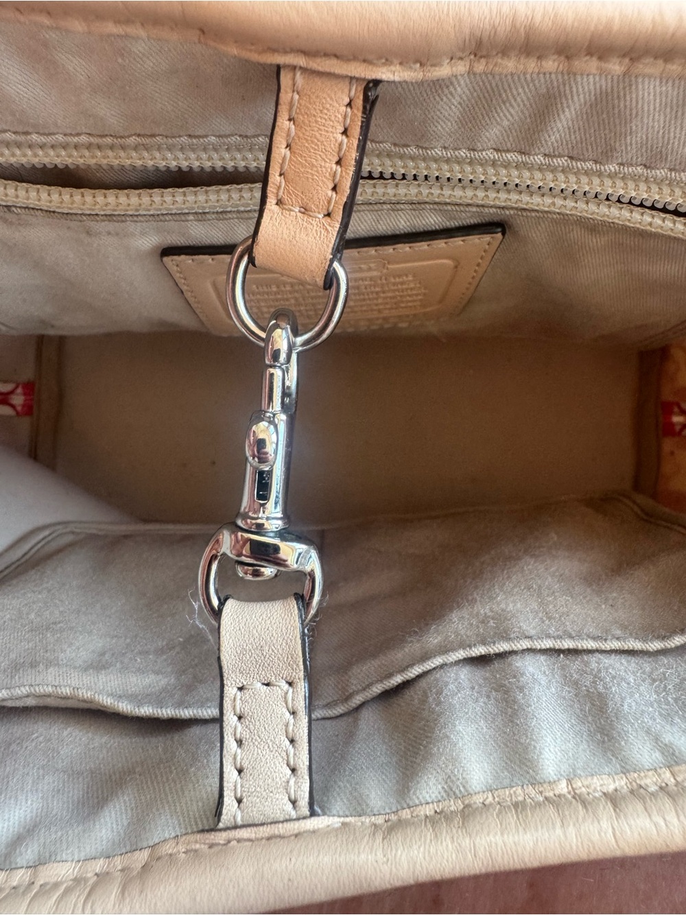 Coach Pink Signature Canvas Tote with Tan Trim - Picture 6 of 14